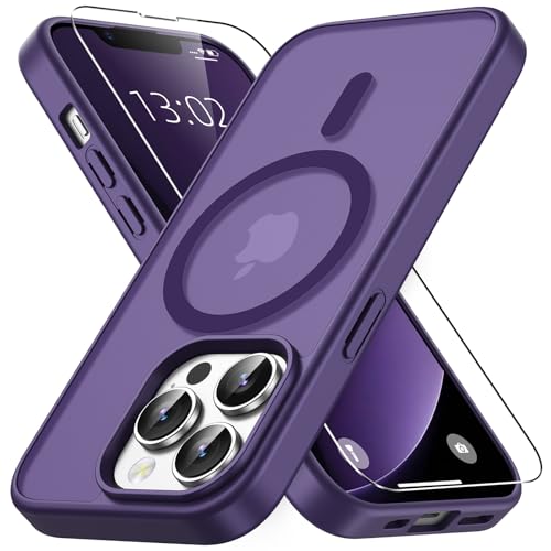 Coque iPhone 13 Pro MagSafe violet foncé fine et élégante pour le quotidien actif