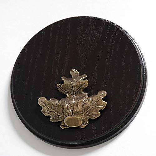 Keilerschild Keilerbrett Gewaffbrett Trophäenschild rund dunkel AF 17 cm mit Eichenlaub Deckblatt groß