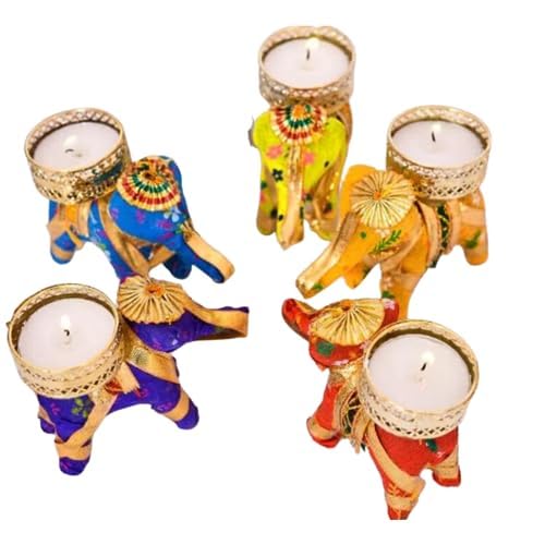 India Gift Hub Elephant Tea Light Holder, Elephant Candle Holder, Festive Gift Ideas, Home Decor. (5)
