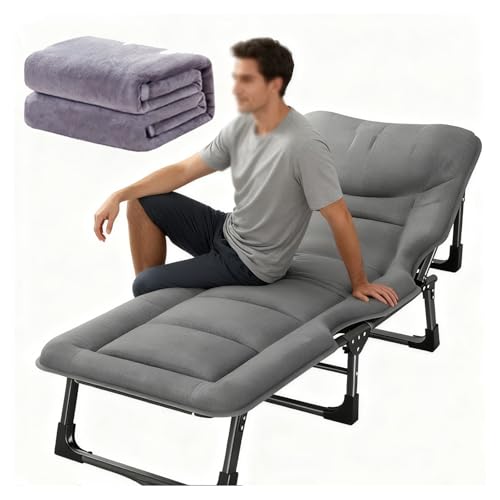 HUFIREHU Mueble Cama Plegable Cama Abatible Vertical Murphy Bed Somier Plegable Ideal para La Oficina, La Siesta, La Playa, Acampar O El BalcóN.(Cotton+Blanket,190 * 70CM)