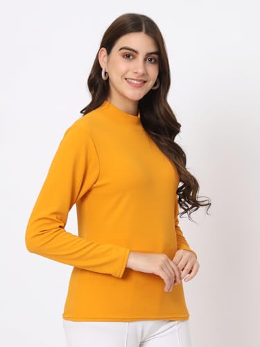 Image of Istyle Can Solid HIgh Neck Full Sleeve Stretchable Slim Fit Top for Women | Tops for Women | high Neck top for Women | Winter Tops for Women
