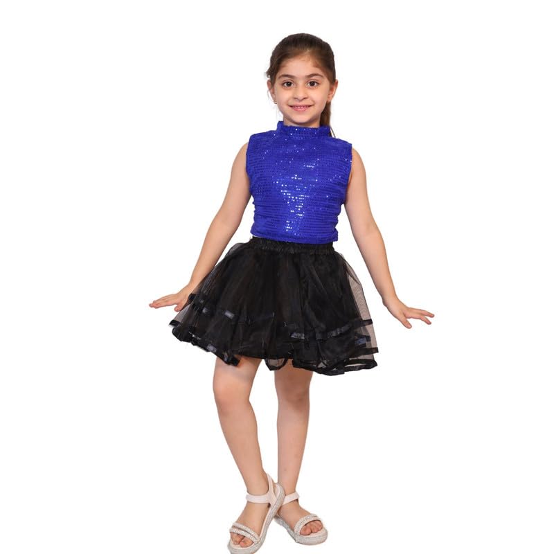 Image of Kaku Fancy Dresses Western Dance Top for Kids Halter Neck Top For Annual Function (ONLY TOP) - Skirt not included