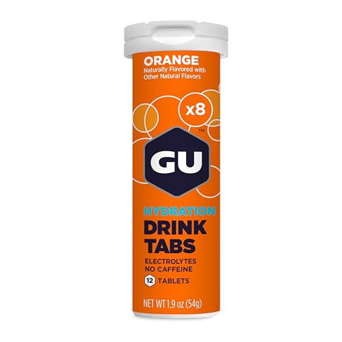 GU Energy Hydration Electrolyte Drink Tablets, Orange, 8-Count