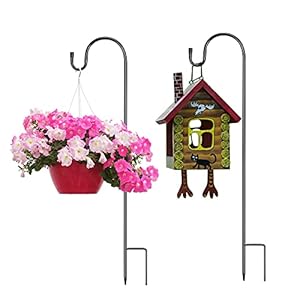 DKINY 2pcs Crochets de Berger 90cm en métal Crochet de Jardin Résistant à la Rouille pour Mangeoire Oiseaux Lanterne Lampe Solaire Panier Plantes Décorations Suspendues
