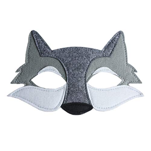Toddmomy Feutre Loup Masques 3 Pcs Demi Visage Loup Masques Halloween Feutre Masques Mascarade Loup Masques pour Enfants Cosplay Costume Party Favors Cover