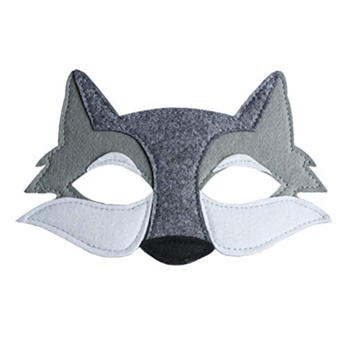 Toddmomy Feutre Loup Masques 3 Pcs Demi Visage Loup Masques Halloween Feutre Masques Mascarade Loup Masques pour Enfants Cosplay Costume Party Favors