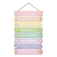 Butterfly Room Decor For Girls - Set Of 9 Inspirational Wall Plaques With Rainbow & Quotes - View #7