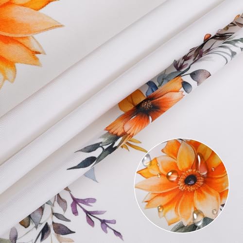 Arquiel Floral Printed Tablecloth, Rectangle Orange Flower Table Cloth Waterproof - Image 4
