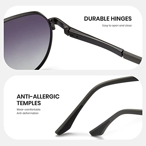 Cyxus Aviator Polarized Sunglasses Men Women,Metal Frame Spring Temples Vintage Retro Style Beach Driving 10484