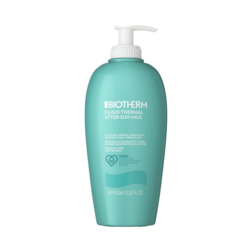 Biotherm, Lait Après-Soleil Oligo-Thermal, Lait pour le Corps Hydratant, Apaisant et Rafraîchissant, Renforce et Prolonge le Bronzage, Enrichi en Biotech Plankton, 400 ml