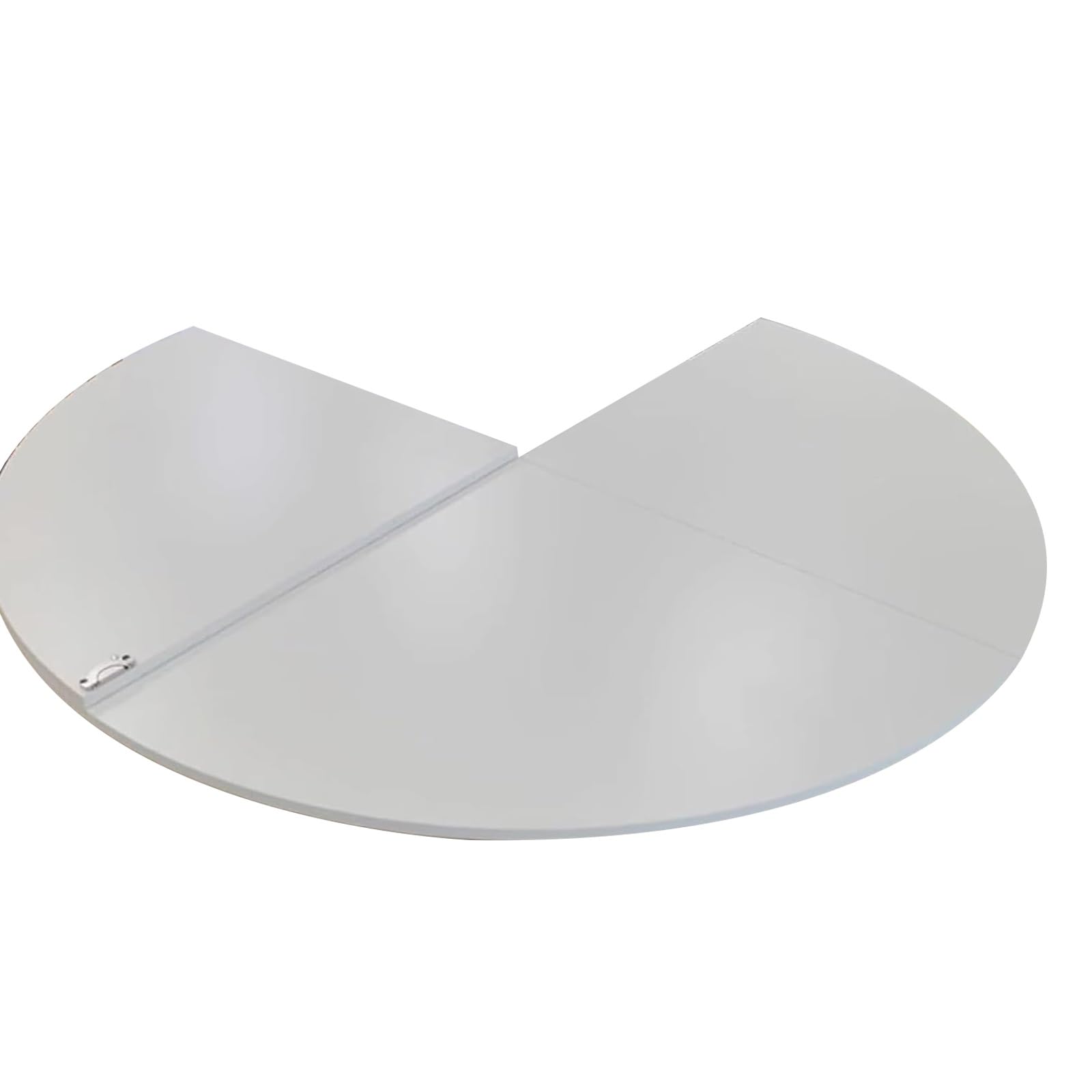 Extension table ronde 160 cm pliable blanche avec quincaillerie métal