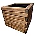 HolzGarden Pflanzkübel Holz 40x40x40 cm Imprägniert Farbe Teak Wetterfest Blumenkasten Blumentopf Groß Außen Balkon Garten Pflanzkasten Outdoor 41l Serie FORNEA