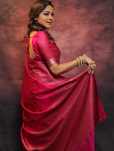 Image of Sugathari Women's Banarasi Saree Pure Kanjivaram Silk Saree Soft new ladies 2025 Design Wear Pattu Sarees Sadi Party Sari collections With Blouse Piece (San Pari-223)