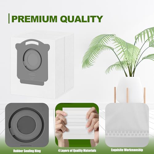 Image of 24 Pack Upgrade Vacuum Bags Compatible with iRobot Roomba i7，i7+，i3，i3+，i1+，i4，i4+，i6，i6+，j7，j7+，i8，i8+，s9，s9+ Plus, i & s & j Series, Fit for 104,105, 504, 705, Dirt Disposal Bags.