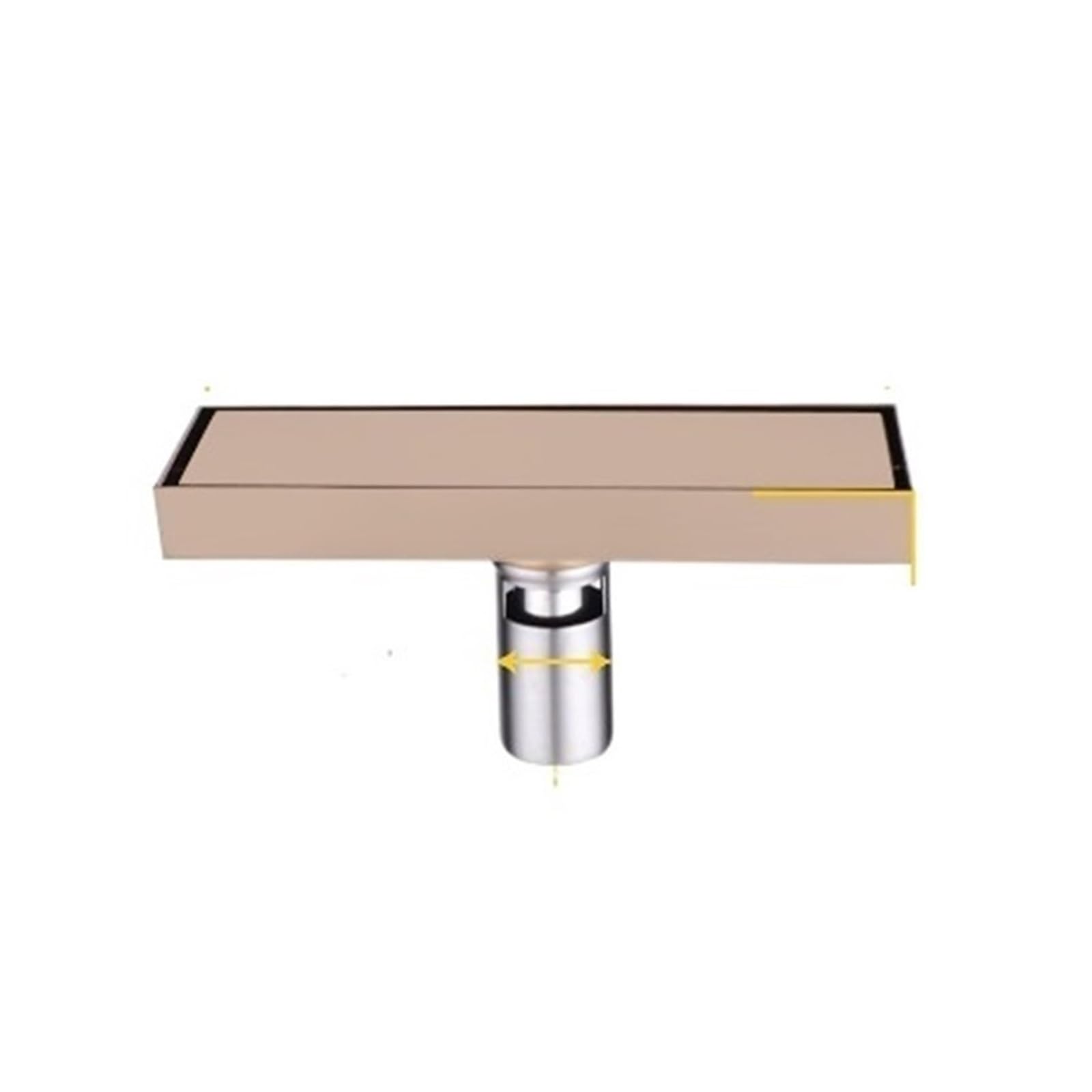 Drain de sol en acier inoxydable anti-blocage caniveau invisible or rose pour douche