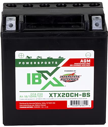 Image of Interstate Batteries IBX YTX20CH-BS Powersports Battery 12V 18Ah 230CCA AGM