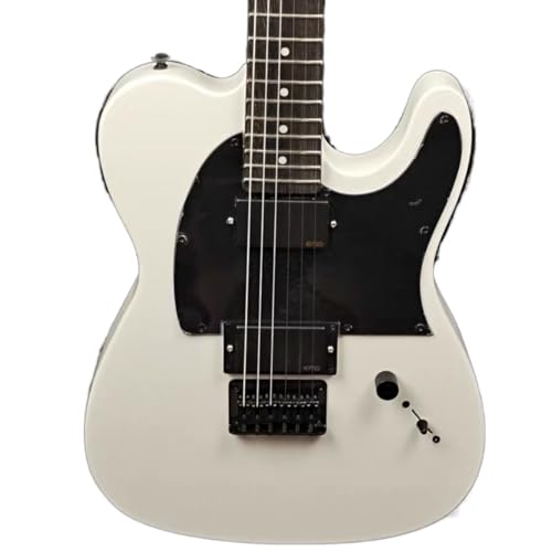 Guitare électrique blanche stable avec boutons de verrouillage anti-désaccordage
