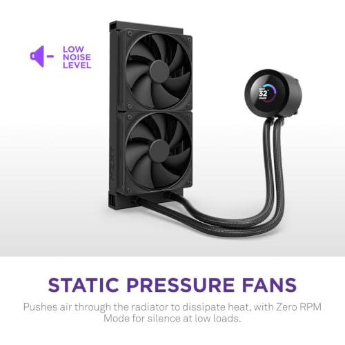 Image of NZXT Kraken Plus 240-240mm AIO CPU Cooler, LCD - Black