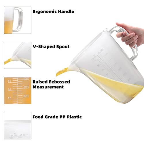 1 Gallon Measuring Pitcher, 134oz Extra Large Measure