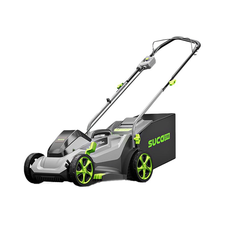 Suca Tagliaerba a Batteria per Prato, 3300 RPM, Ampiezza di Taglio 41cm, Sacca da 50L CON Due Batterie 2 x 40V 4Ah e Caricabatterie