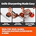 The Innovative Knife Sharpener - Patented Multi-Angle Premium Rolling Knife Sharpener with Extra Replacement Head for Chef's, Fruit, and All Steel Knives (Brown)