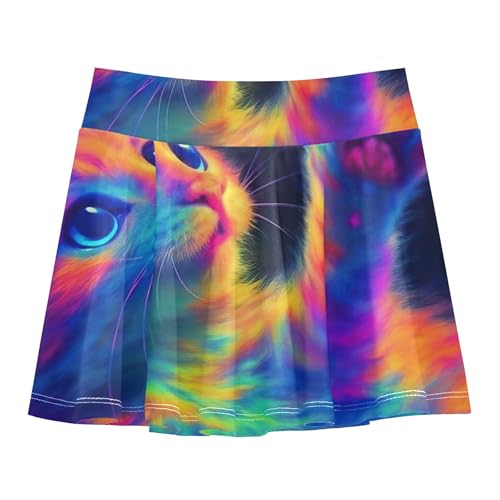 Cute Cat Butterfly Neon Girls' Shorts Athletic Skorts Tennis Skirts for Kids Floral Girl Skort 3t