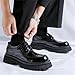 Men's Chunky Patent Leather Wingtip Brogue Dress Shoes Fashion Height Increasing Platform Casual Oxfords (Black, Adult, Men, 9.5, Numeric, US Footwear Size System, Medium)