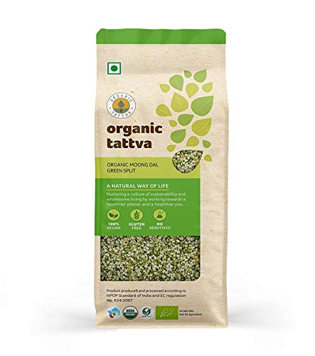 Image of Organic Tattva Organic Moong Chilka Dal - 500g | Green Moong Dal Split | Naturally Grown, No Preservatives, Gluten-Free | Hygienically Packed Daal (Pack of 2)