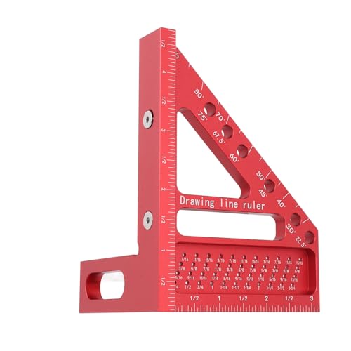 Marhynchus Carpenter Hole Ruler Aluminum Alloy 3D Measuring Tool for Engineers and Carpenters Woodworking Engineering 180mm, Marhynchusqx90gvwb61