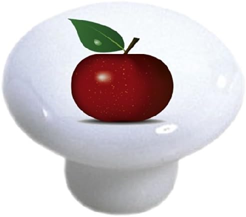 Single Apple Ceramic Kitchen Cabinet Drawer Knobs (Set of 10 Knobs)