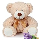 Hungdao Microwavable Animal Lavender Scented Stuffed Animal 9 Inch Lavender Microwave Stuffed Animal Heatable Animal for Kids Stress Relief Birthday Baby Shower Graduation Gift (Lovely Bear)
