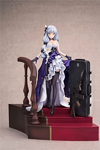 Qnmbmg Girls Frontline HK416 3D PVC Action Figure ，Purple Dress，Handmade Model Toy，Anime Beautiful G