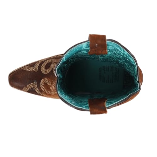 Corral Boots Womens Embroidered Snip Toe Casual Boots Ankle High Heel 3" & Up - Brown4