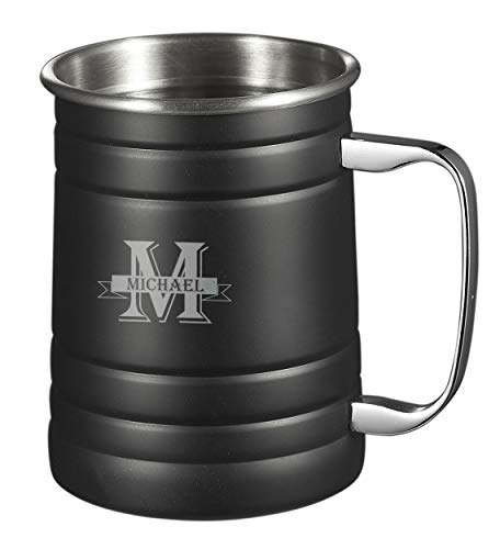 Visol 16 oz Matte Black Stein Moscow Mule Mug (Groomsman 3)