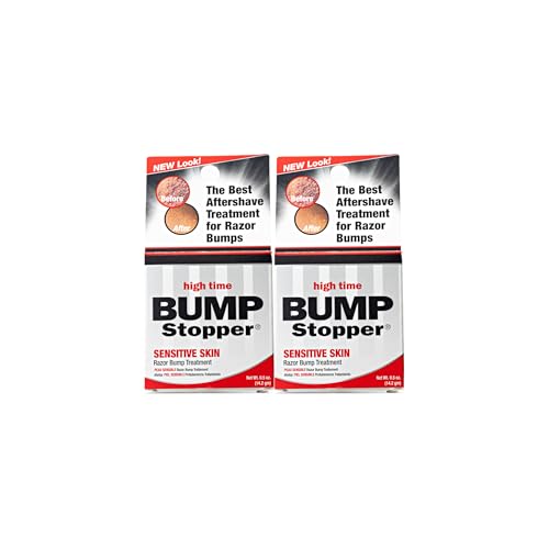 High Time Bump Stopper Sensitive | Ingrown Hair Treatment After Shave Cream | Razor Bump Treatment | Sensitive Skin Formula | Post Shave Care | 0.5 oz (Pack of 2)
