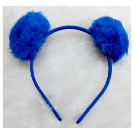 Tiara Arquinho Infantil Pompom Pelúcia Maria Clara e JP Carinha de Anjo Poliana Forrada Diversas Cores (Azul Royal)