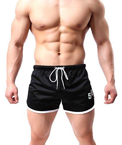 Image of Ouber Men's Fitted Shorts Bodybuilding Workout Gym Running Tight Lifting Shorts