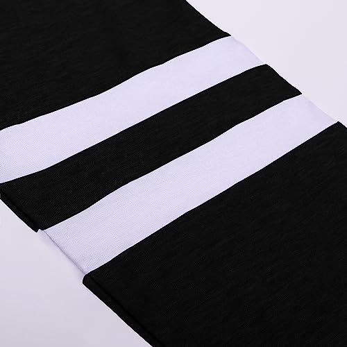 Womens Tops V Neck Color Block Tee Striped Tunics 3/4 Sleeve Fashion Comfy Shirt Basic Tshirts3