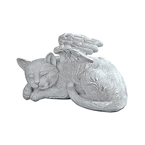 Design Toscano QL6080 Cat Angel Pet Memorial Grave Marker Tribute Statue, 10 Inches Wide, 5 Inches Deep, 5 Inches High, Antique Stone Finish #1