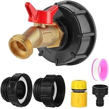 275-330 Gallon IBC Tote Hose Adapter,3-Size IBC Tote Adapter, 2.44" Fine2 "Fine, and 2" Coarse Thread,3/4" Male NPT Inlet 3/4" Male GHT Brass Hose Faucet Garden Hose Connector