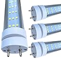 4 Pack, 4FT LED T8 Type A+B Tube Lights, 30W(80W Equivalent), 4000LM, 6000K, Clear Cover, Single or Double End Powered, Ballast Bypass, 4 Foot T10 T12 Fluorescent Bulbs Replacement