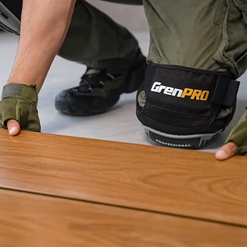 Image of GRENPRO Heavy Duty Knee Pads, Gel Foam, Construction Work Gardening Gray