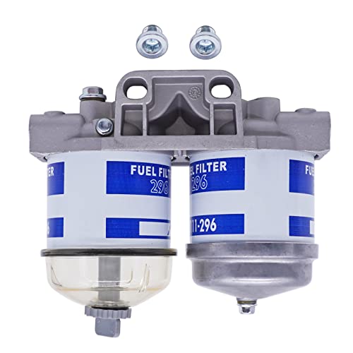 Conjunto de filtro de combustible doble universal para tractor C5NE9165B EBPN9N166AA compatible con tractores Ford 2000, 3000, 4000, 5000, 6600, 7700