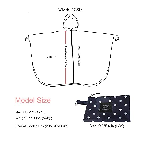 Image of salamra Rain Poncho Jacket - Hooded Waterproof Raincoat with Pocket for Women Men Adults