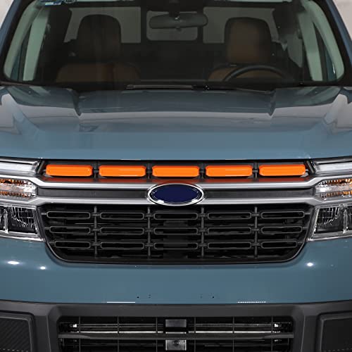 Image of Car Front Bumper Grille Covers Compatible with Ford Maverick 2022 Car Front Grille Mesh Inserts Trim Cover Front Grill Mesh Inserts Clip-in Grille Guard Car Air Inlet Vent Grille Cover ABS Accessories