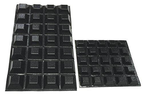 Black Rubber Feet (53 Pack) Self Stick Bumper Pads - Adhesive Tall Square Bumpers for Electronics, Speakers, Laptop, Appliances, Furniture, Computers