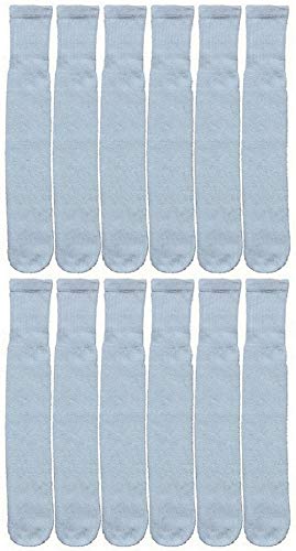 Yacht & Smith 12 Pairs of Wholesale Bulk Pairs Kids & Children's Cotton Tube Socks, Boys Girls, Referee Style