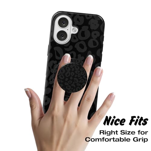 Coque rigide iPhone 16 imprimé guépard premium avec support magnétique