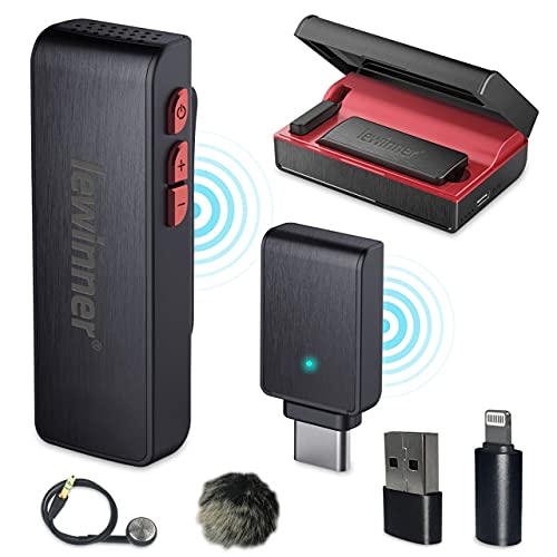 AXA - Microphones - Wireless Lavalier Microphone Noise Reduction 2.4GHz Lapel Mic for íPhóne/Ipád/Ándróíd/Computer/Laptop for Vlog Live (WM2)