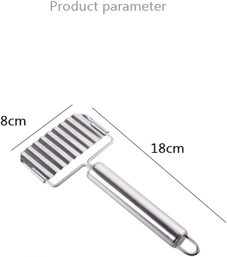 Stainless Steel Potato Chip Slicer Wave Dough Vegetable Fruit Cutter Crinkle Wavy Chopper (Color : As Shown, Size : One Size)